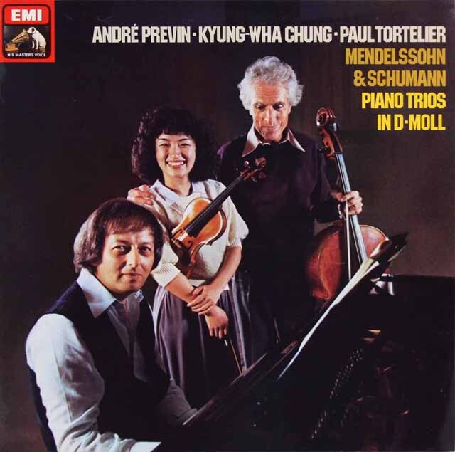 チョン、トルトゥリエ、プレヴィンのメンデルスゾーン、シューマン/ピアノ三重奏曲集　独EMI　3609　LP レコード