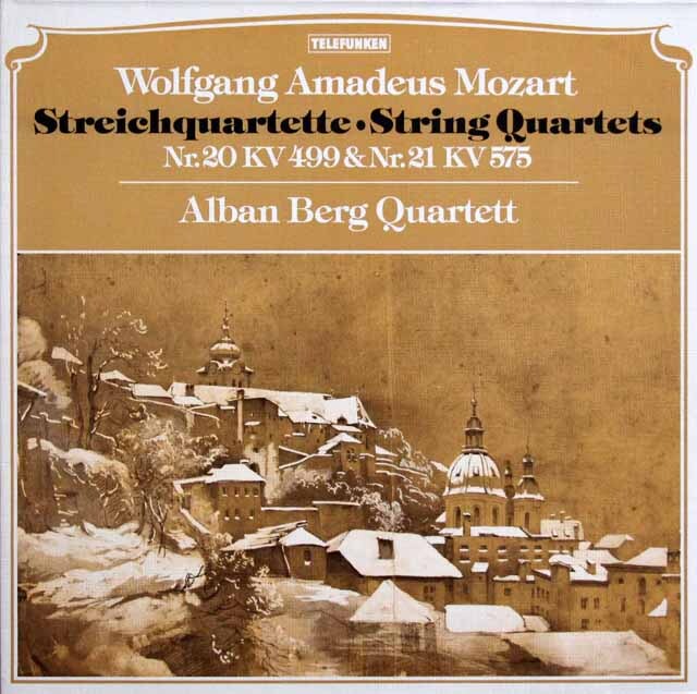 アルバン・ベルク四重奏団のモーツァルト/弦楽四重奏曲第20、21番　独TELEFUNKEN　3609　LP レコード