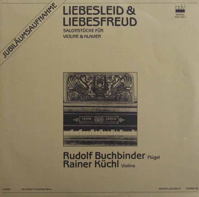 キュッヒル、ブッフビンダーのクライスラー/「愛の喜び」ほか　オーストリアadv　3609　LP レコード
