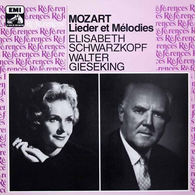 シュヴァルツコップ、ギーゼキングのモーツァルト/歌曲集　仏EMI　3609　LP レコード