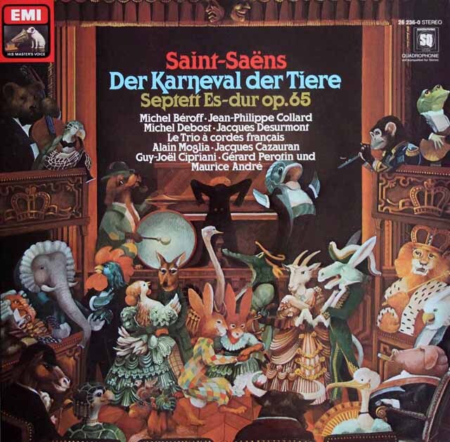 ベロフ、コラールらのサン=サーンス/「動物の謝肉祭」、七重奏曲　独EMI　3611　LP レコード