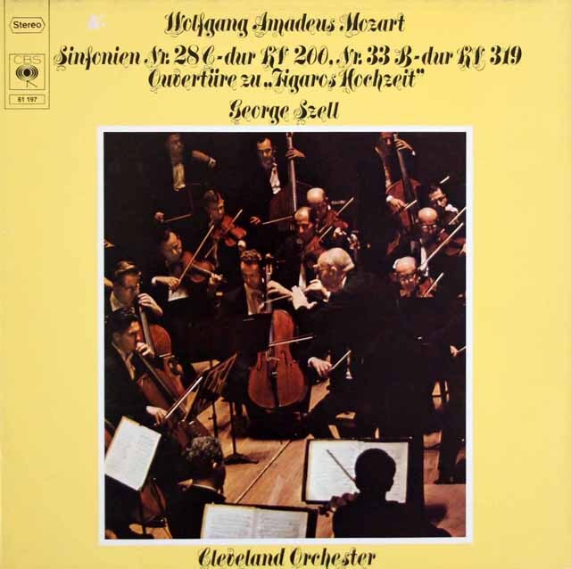 セルのモーツァルト/交響曲第28、33番、「フィガロの結婚」序曲　独CBS　3611　LP レコード