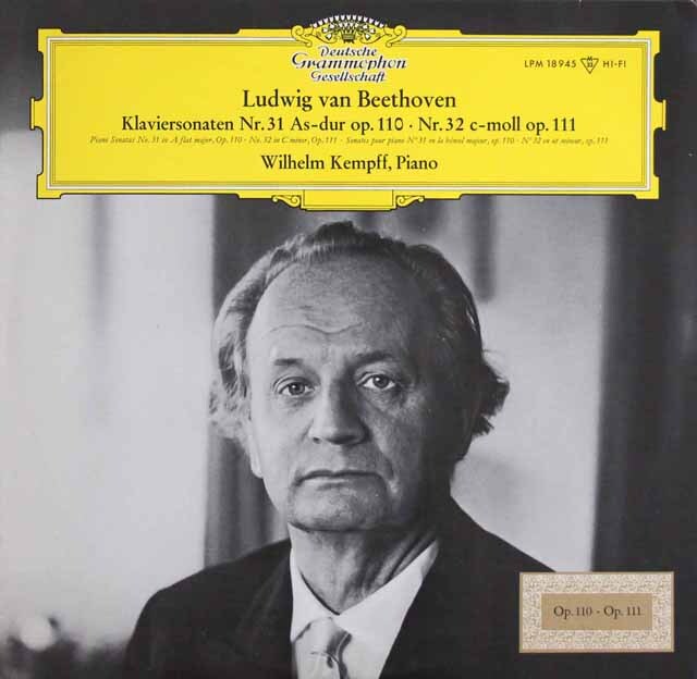 【モノラル】　ケンプのベートーヴェン/ピアノソナタ第31、32番　独DGG　3611　LP レコード