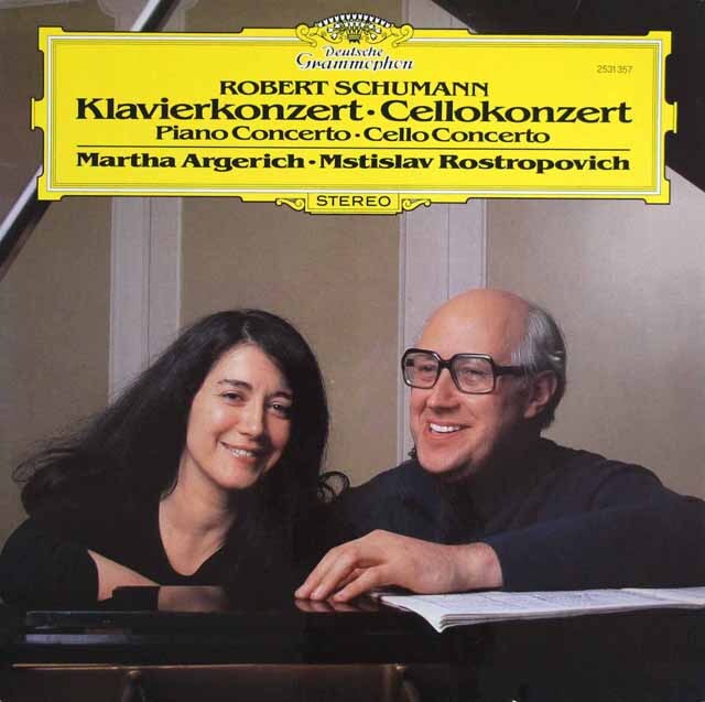 アルゲリッチ、ロストロポーヴィチのシューマン/ピアノ協奏曲、チェロ協奏曲　独DGG　3611　LP レコード