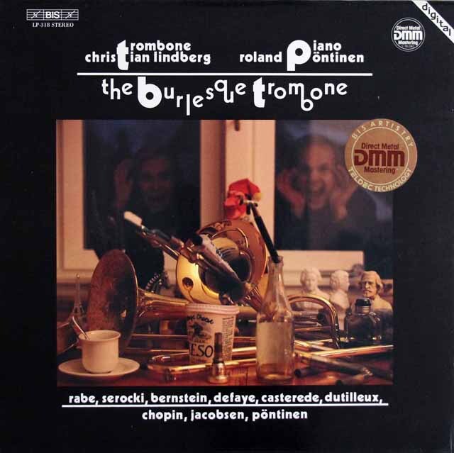 リンドベルイ、ペンティネンのトロンボーンとピアノのための作品集　独BIS　3611　LP レコード