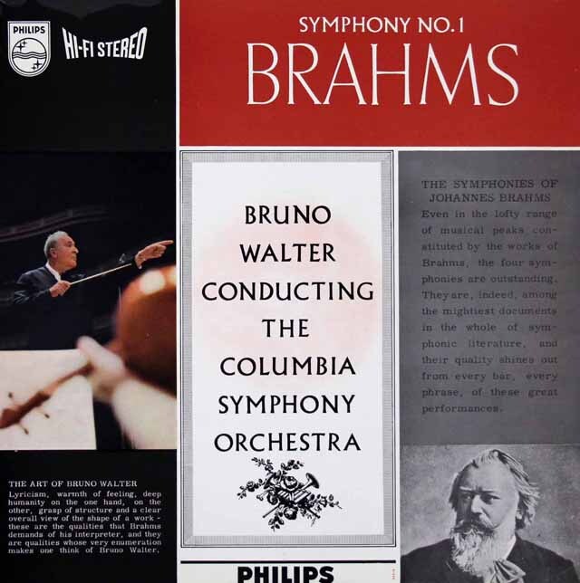【オリジナル盤】　ワルターのブラームス/交響曲第1番　蘭PHILIPS　3612　LP レコード