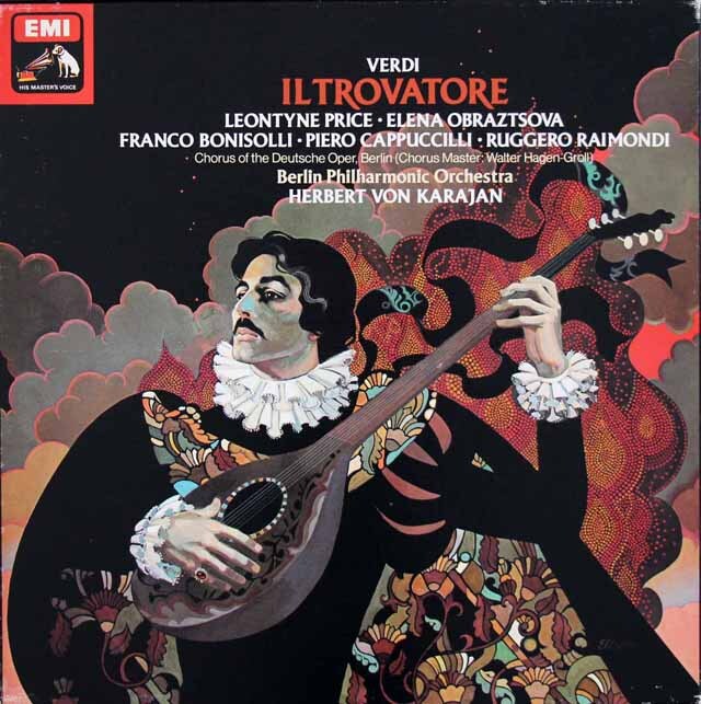 【オリジナル盤】　カラヤンのヴェルディ/「イル・トロヴァトーレ」全曲　英EMI　3612　LP レコード