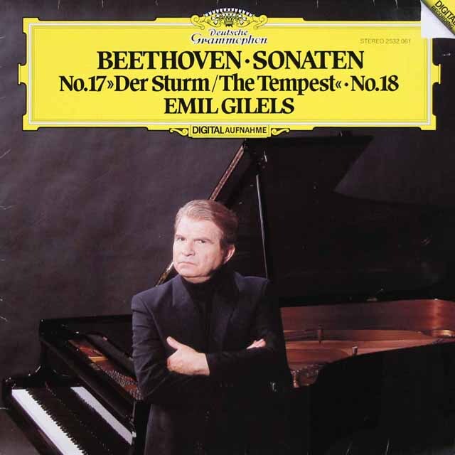 ギレリスのベートーヴェン/ピアノソナタ第17番「テンペスト」、第18番　独DGG　3613　LP レコード