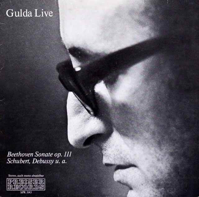 グルダライヴ　ベートーヴェン/ピアノソナタ第32番ほか　オーストリアPREISER RECORDS　3614　LP レコード