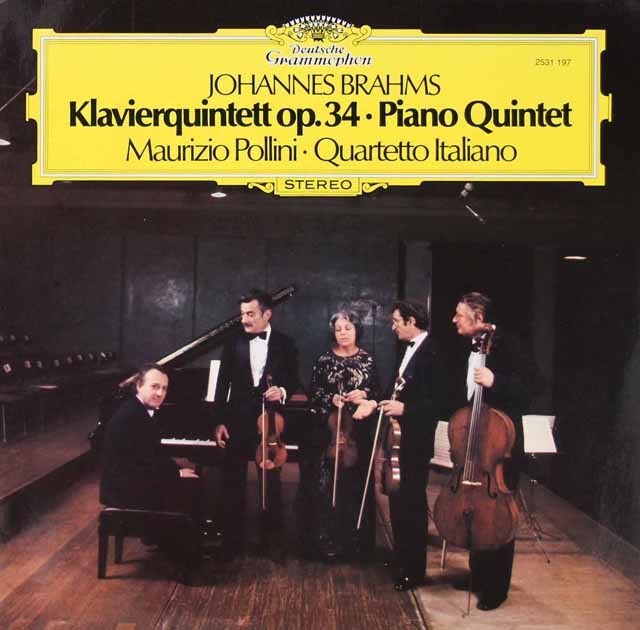 ポリーニ、イタリア四重奏団のブラームス/ピアノ五重奏曲　独DGG　3615　LP レコード