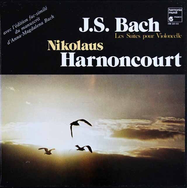 アーノンクールのバッハ/無伴奏チェロ組曲（全曲）　仏HM　3615　LP レコード