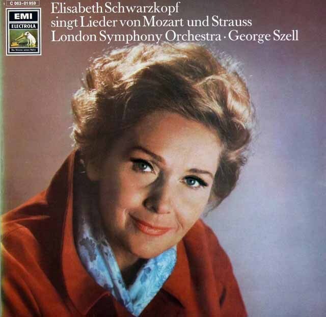 シュヴァルツコップ、セルのモーツァルト、R.シュトラウス/歌曲集　独EMI　3616　LP レコード