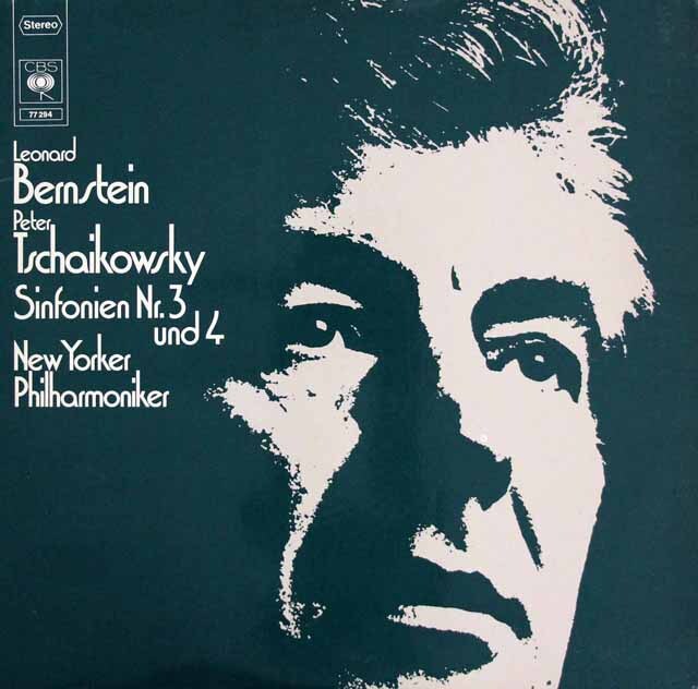 バーンスタインのチャイコフスキー/交響曲第3番「ポーランド」、第4番　独CBS　3617　LP レコード