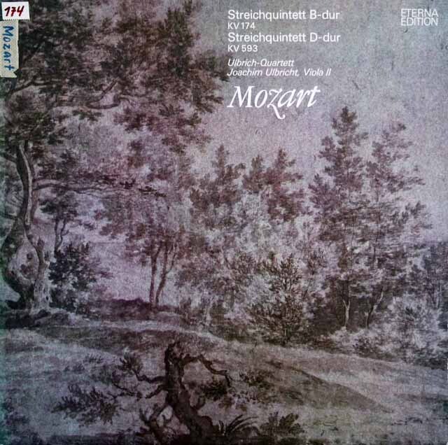 ウルブリヒ四重奏団のモーツァルト/弦楽五重奏曲第1、5番　独ETERNA　3617　LP レコード