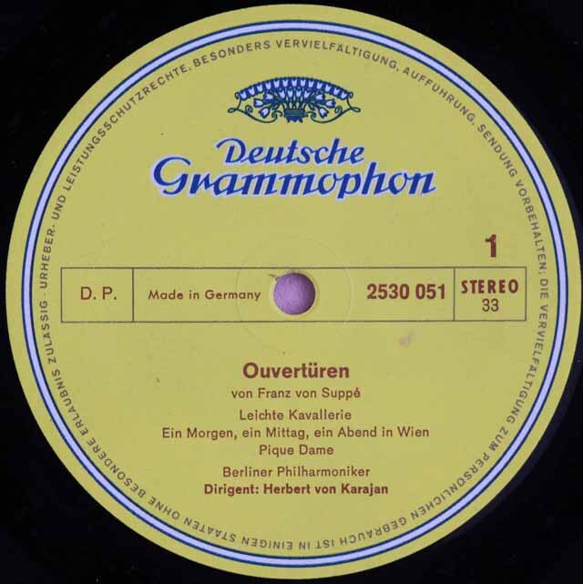 カラヤンのスッペ/序曲集 独DGG 3618 LP レコード