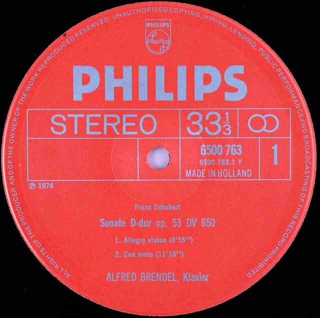 ブレンデルのシューベルト/ピアノソナタ第17番ほか 蘭PHILIPS 3620 LP レコード