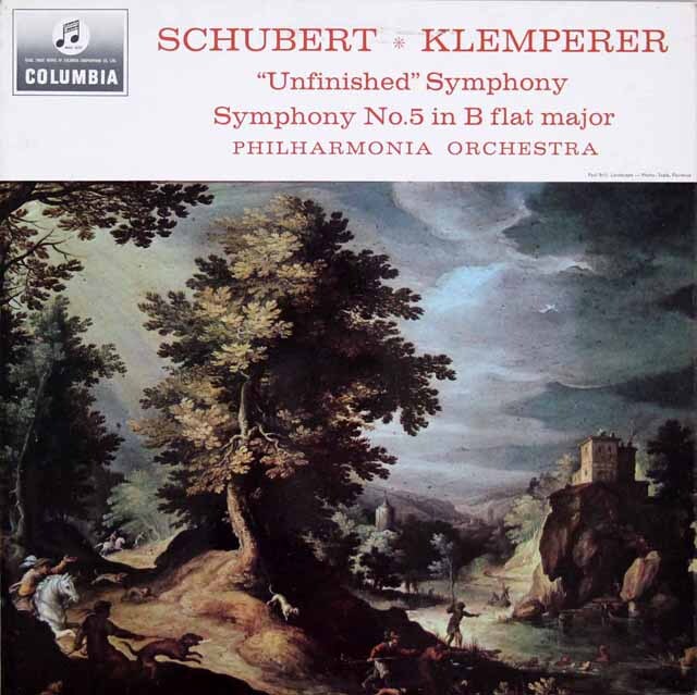 クレンペラーのシューベルト/交響曲第5、8番「未完成」　英Columbia　3621　LP レコード
