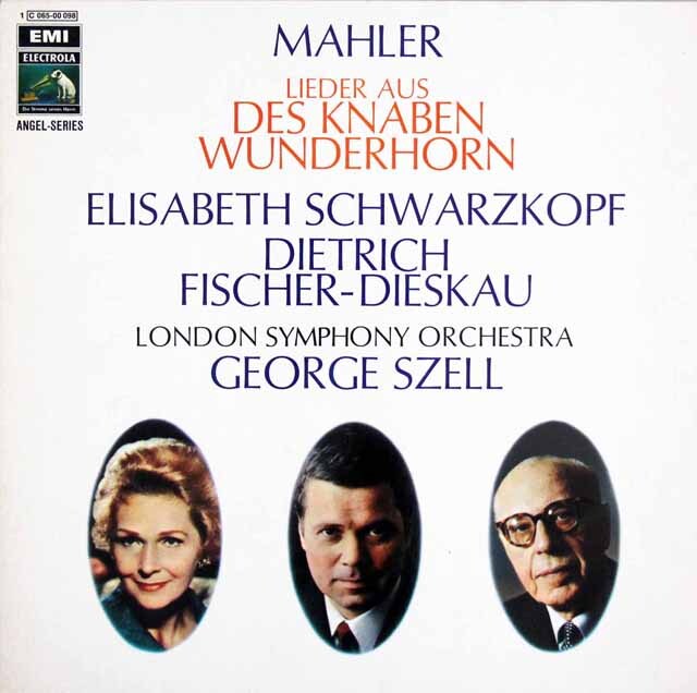 シュヴァルツコップ、フィッシャー=ディースカウ、セルのマーラー/少年の魔法の角笛　独EMI　3622　LP レコード