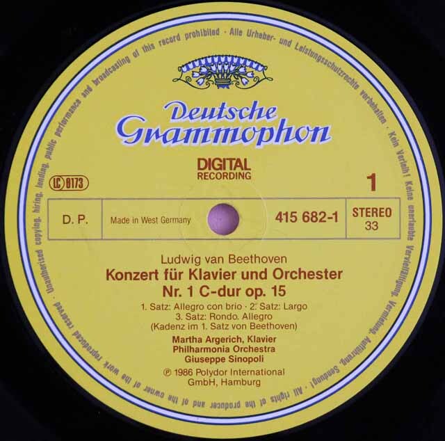 LP レコード アルゲリッチ、シノーポリのベートーヴェン/ピアノ協奏曲