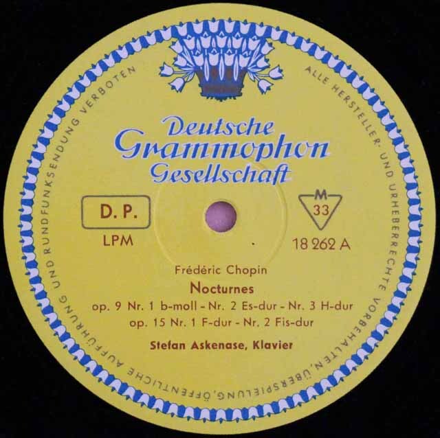 LP レコード アスケナーゼのショパン/20の夜想曲集 独DGG 3623