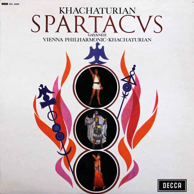 ハチャトゥリアンの自作自演/「スパルタクス」、「ガイーヌ」　英DECCA　3624　LP レコード