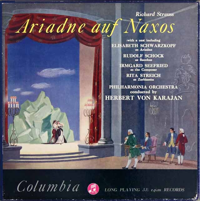 【オリジナル盤】　カラヤンのR.シュトラウス/「ナクソス島のアリアドネ」　英Columbia　3624　LP レコード