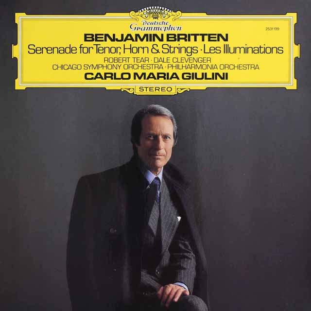 ジュリーニのブリテン/テノール、ホルンと弦楽のための「セレナード」ほか　独DGG　3625　LP レコード