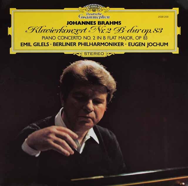 ギレリス、ヨッフムのブラームス/ピアノ協奏曲第2番　独DGG　3625　LP レコード