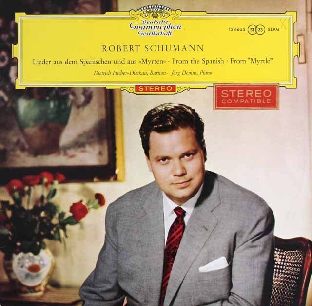 【赤ステレオ、独最初期盤】　F=ディースカウのシューマン/歌曲集　独DGG　3625　LP レコード