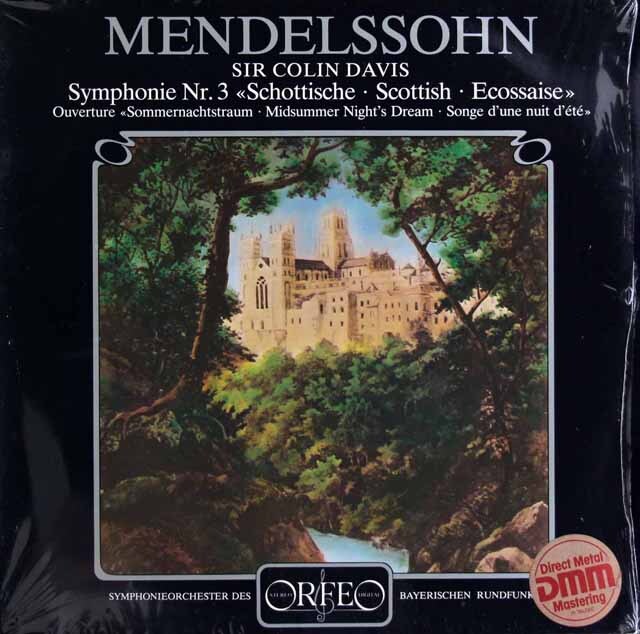 デイヴィスのメンデルスゾーン/交響曲第3番「スコットランド」ほか　独ORFEO　3625　LP レコード