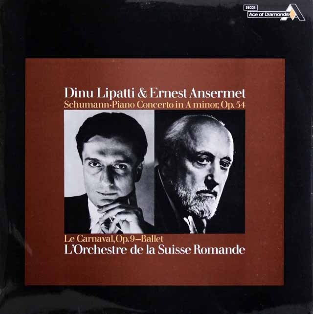 リパッティ&アンセルメのシューマン/ピアノ協奏曲ほか　英DECCA(Ace of Diamonds)　3626　LP レコード