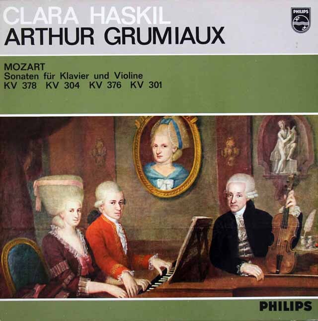 グリュミオー、ハスキルのモーツァルト/ヴァイオリンソナタ集　蘭PHILIPS　3626　LP レコード