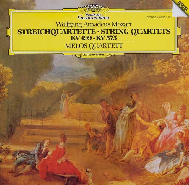 メロス四重奏団のモーツァルト/弦楽四重奏曲第20番「ホフマイスター」、第21番「プロシャ王第1番」　独DGG　3626　LP レコード