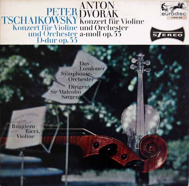 リッチ、サージェントのチャイコフスキー、ドヴォルザーク/ヴァイオリン協奏曲集　独eurodisc　3626　LP レコード