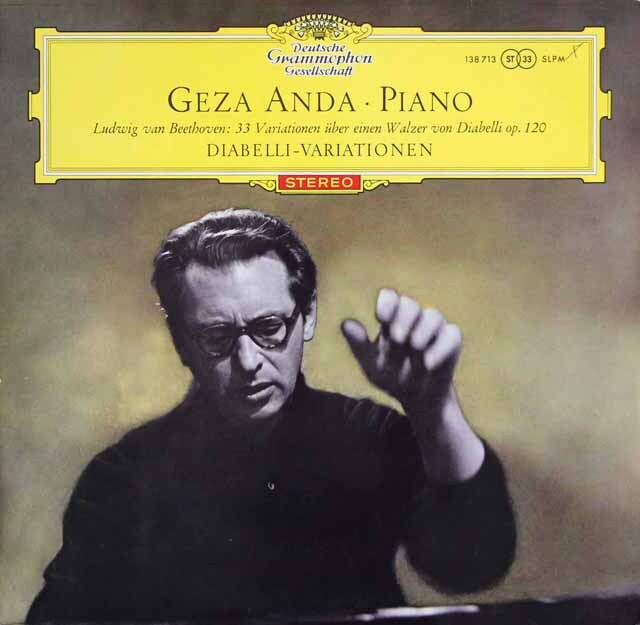 【赤ステレオ、独最初期盤】　アンダのベートーヴェン/ディアベリ変奏曲　独DGG　3627　LP レコード