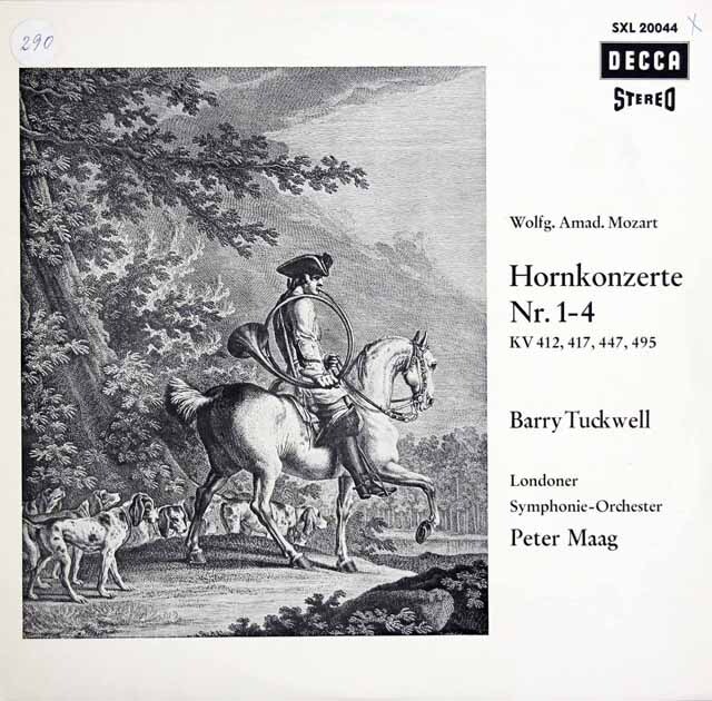 タックウェル、マークのモーツァルト/ホルン協奏曲第1～4番　独DECCA　3628　LP レコード