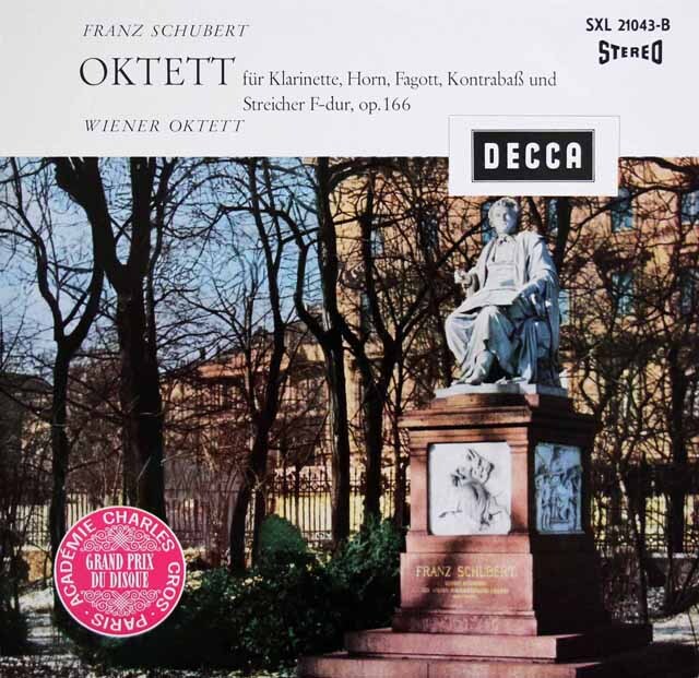 ウィーン・オクテット（八重奏団）のシューベルト/八重奏曲　独DECCA　3628　LP レコード