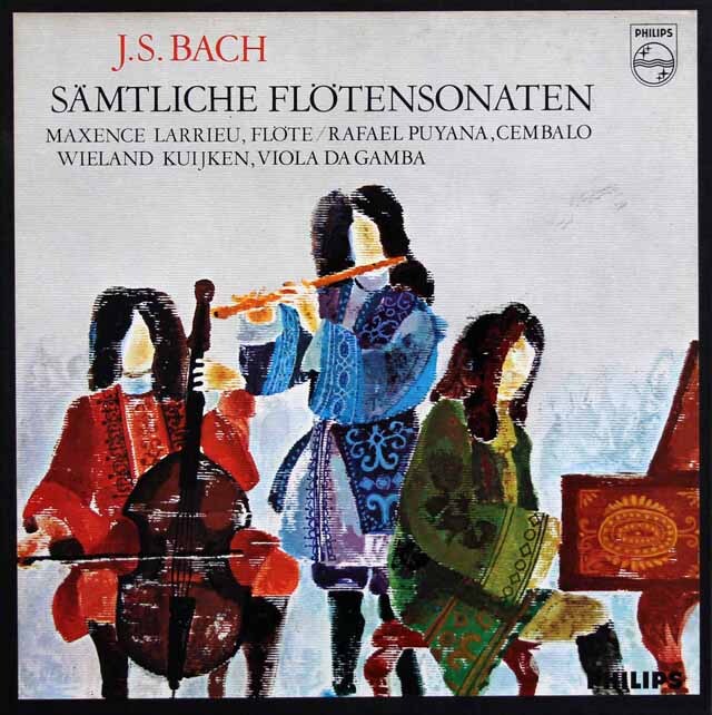 ラリュー、プヤーナ、クイケンのバッハ/フルートソナタ全集　 蘭PHILIPS　3628　LP レコード