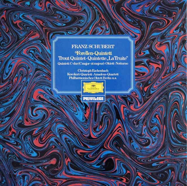 エッシェンバッハらのシューベルト/ピアノ五重奏曲「鱒」ほか室内楽曲集　独DGG　3628　LP レコード