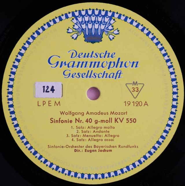 ヨッフムのモーツァルト/交響曲第40番ほか 独DGG 3629 LP レコード