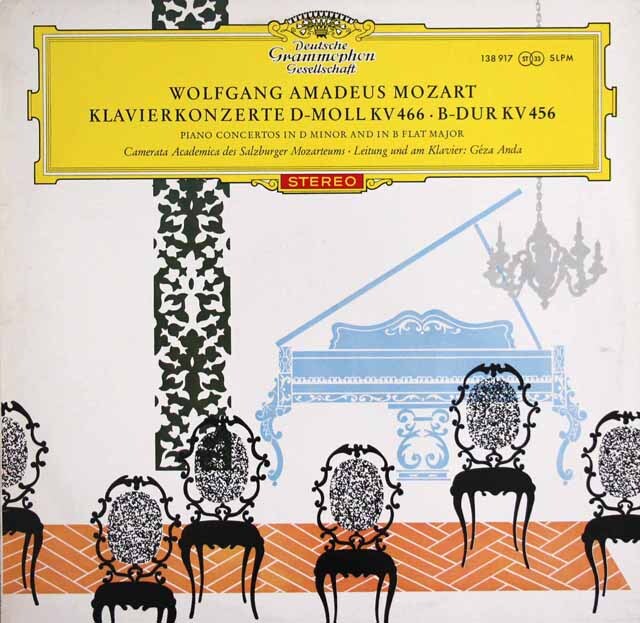 【赤ステレオ、独最初期盤】　アンダのモーツァルト/ピアノ協奏曲第18、20番　独DGG　3629　LP レコード