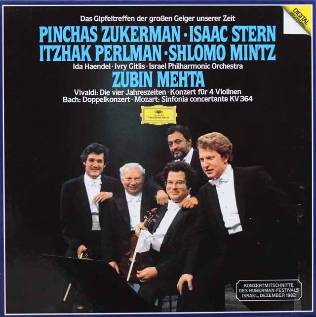 メータ、ズッカーマン、スターン、パールマン、ミンツのヴィヴァルディ/「四季」ほか　フーベルマン・フェスティバル1982　独DGG　3629　LP レコード