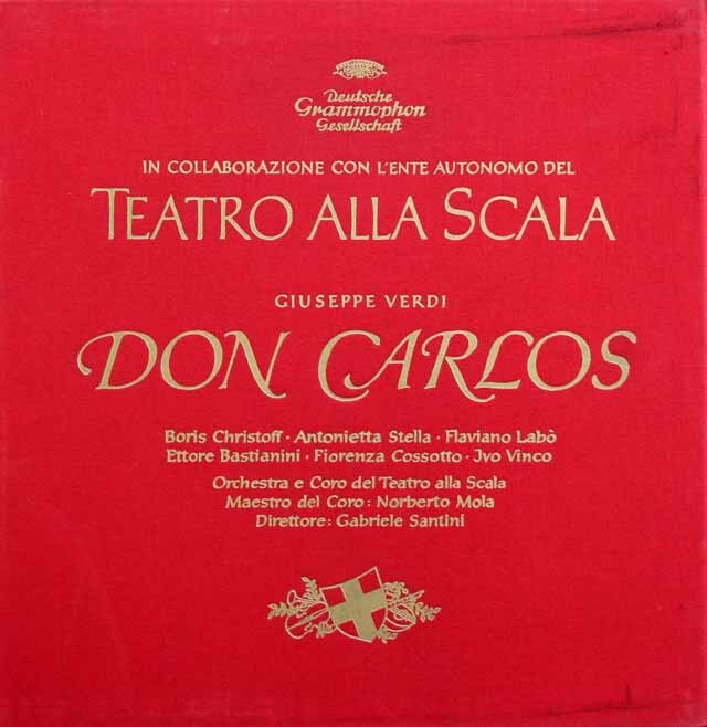 サンティーニのヴェルディ/歌劇「ドン・カルロ」全曲　独DGG　3629　LP レコード