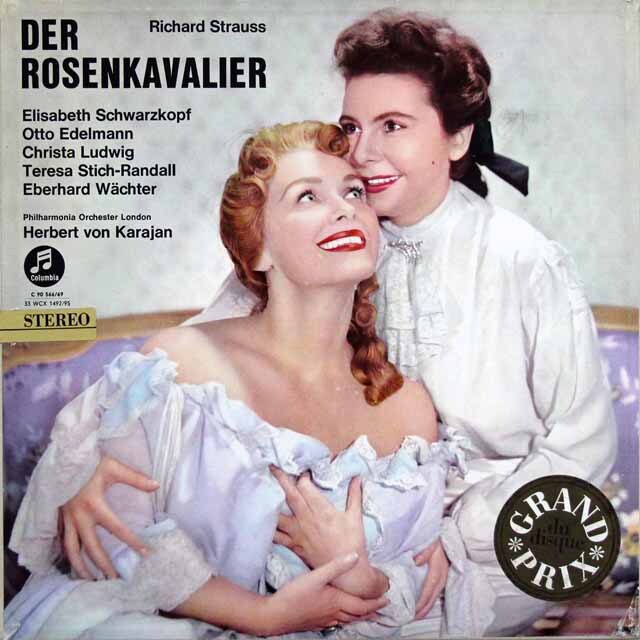 【独最初期盤】　カラヤンのR.シュトラウス/「ばらの騎士」全曲　独Columbia　3630　LP レコード