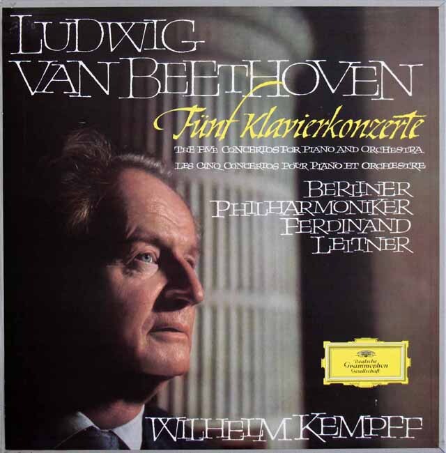 【独最初期盤】　ケンプ&ライトナーのベートーヴェン/ピアノ協奏曲全集　独DGG　3630　LP レコード