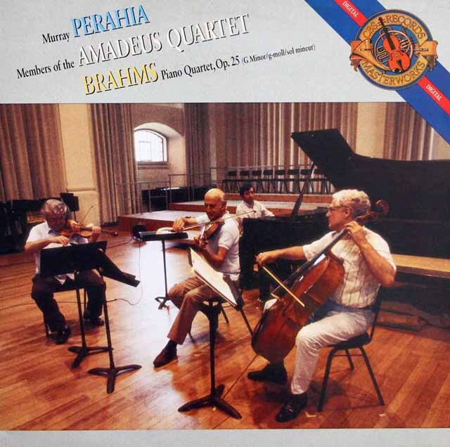 ペライア＆アマデウス四重奏団のブラームス/ピアノ四重奏曲第1番　蘭CBS　3630　LP レコード