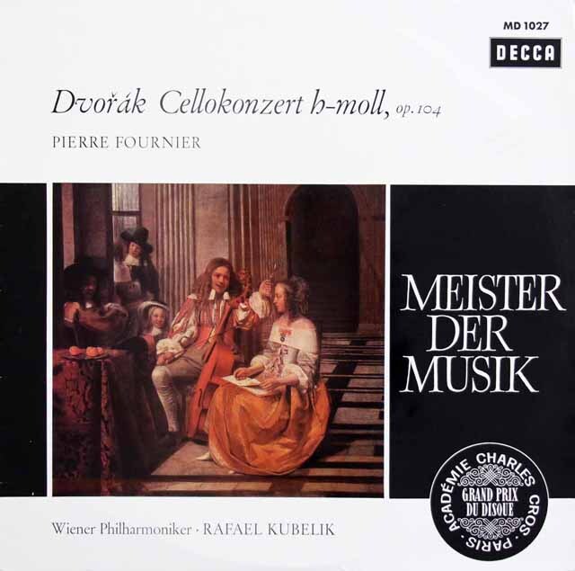 フルニエ、クーベリックのドヴォルザーク/チェロ協奏曲　独DECCA　3630　LP レコード