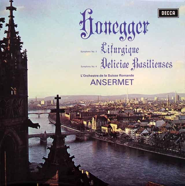 【オリジナル盤】　アンセルメのオネゲル/交響曲第3、4番　英DECCA　3630　LP　レコード