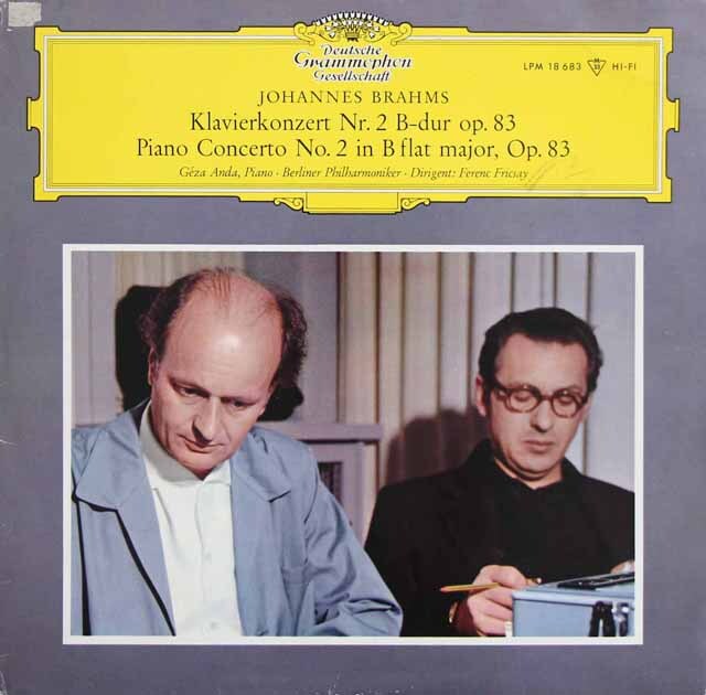 【モノラル】　アンダ、フリッチャイのブラームス/ピアノ協奏曲第2番　独DGG　3631　LP レコード