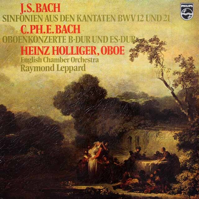 ホリガー、レッパードのバッハ/カンタータ 第12番「泣き、嘆き、憂い、おそれ」からシンフォニアほか　蘭PHILIPS　3631　LP レコード